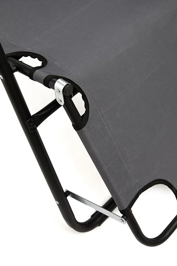 Litus Katlanır Şezlong Plaj Şezlongu Portatif Kamp Sandalyesi Ve Bahçe Şezlongu - Gri